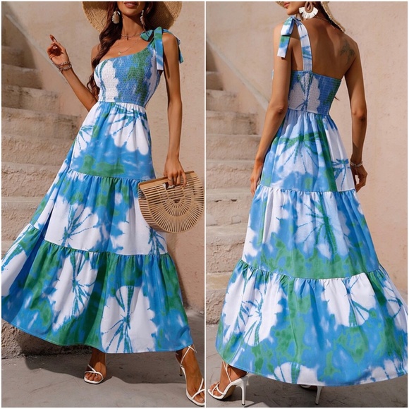 BellanBlue Orange and White Maxi Dress. NWT. - Picture 6 of 10